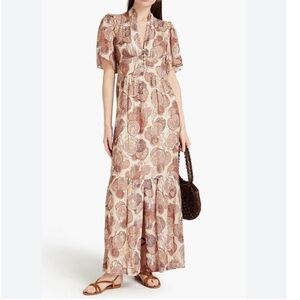 BA&SH Hide pink metallic Maxi Dress size 2 (medium) NWT